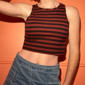 F21 striped crop top